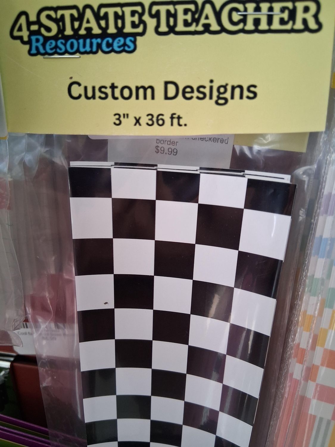 black and white custom checkered border