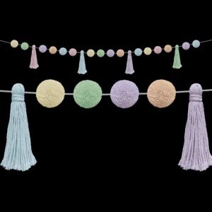 Pastel Pop Pom-Poms and Tassels Garland