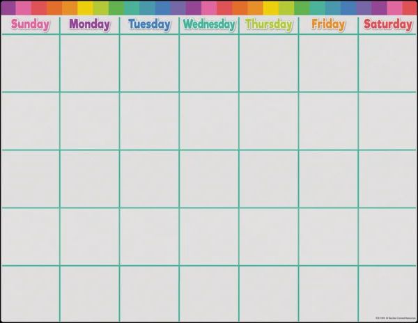 Colorful Calendar Write-On/Wipe-Off Chart