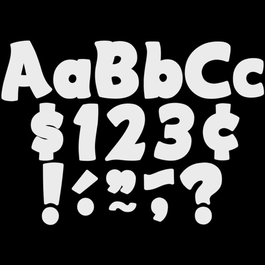 White Funtastic 4" Letters Combo Pack