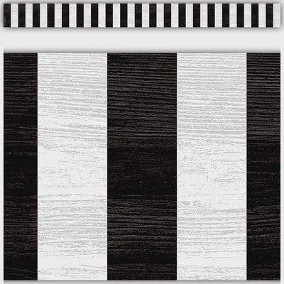 Modern Farmhouse Gray Stripes Straight Border Trim