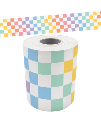 Cool for School Checkers Straight Rolled Border Trim