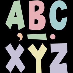 Pastel Pop 7" Fun Font Letters