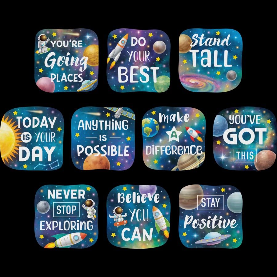 Outer Space Crew Positive Sayings Accents