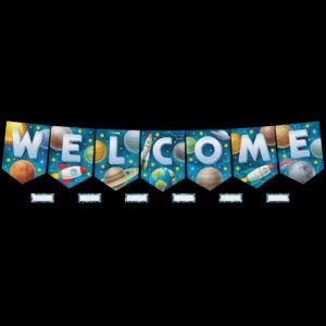 Outer Space Crew Pennants Welcome Bulletin Board