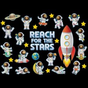 Outer Space Crew Reach for the Stars Bulletin Board