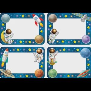 Outer Space Crew Name Tags/Labels - Multi-Pack