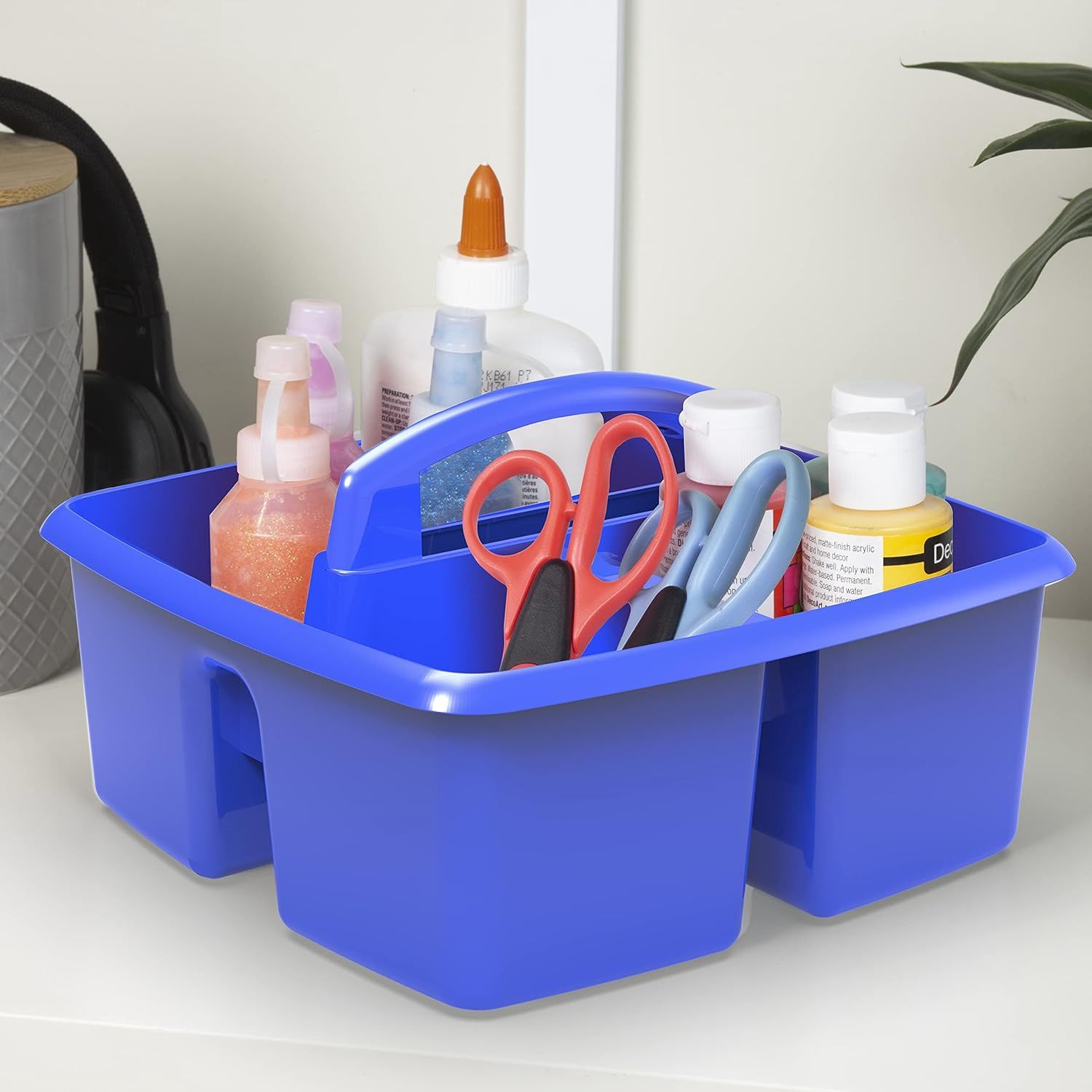 Blue Classroom Caddy, 9.25 x 9.25 x 5.25 Inches