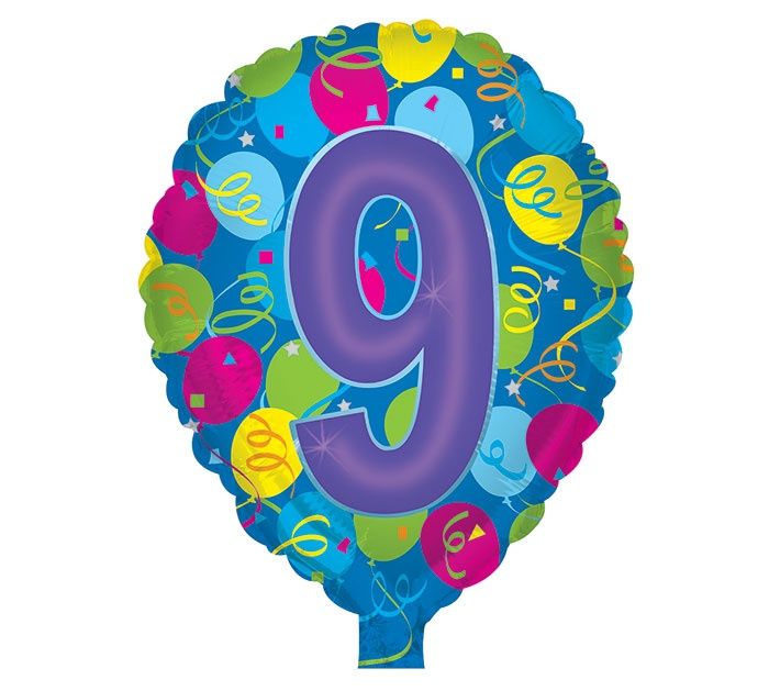 HBD 18" NUMBER 9 FOIL TEX