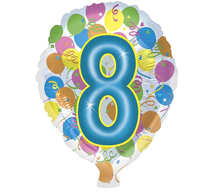 HBD 18" NUMBER 8 FOIL TEX