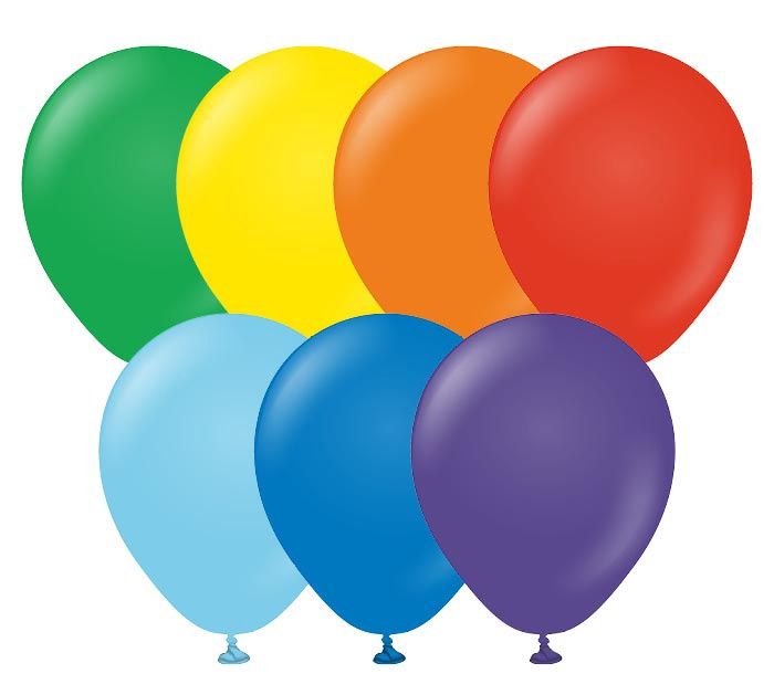 12" Kalisan standard rainbow latex balloon, Type: unfilled
