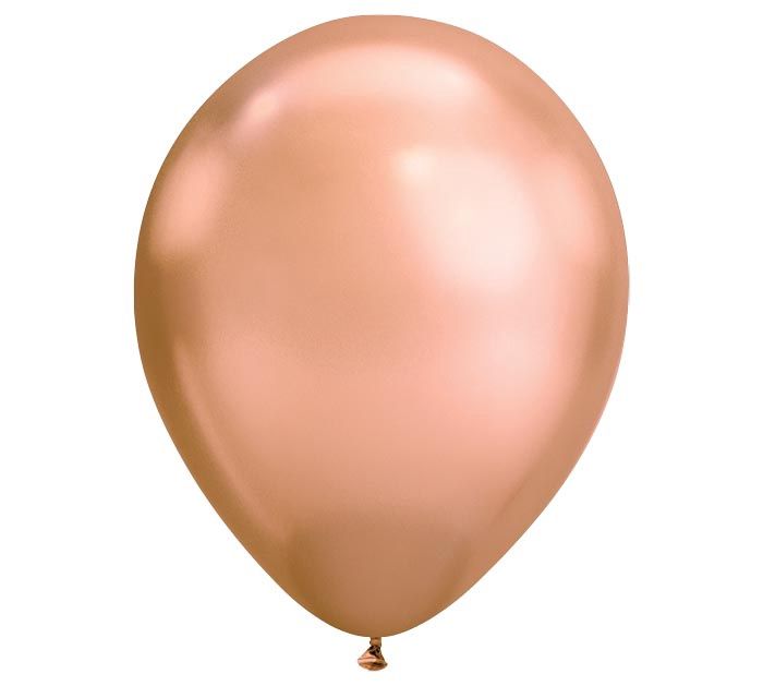11" QUALATEX CHROME ROSE GOLD LATEX, Type: Unfilled