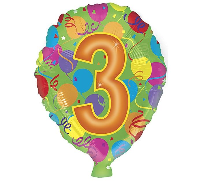 HBD 18" NUMBER 3 FOIL TEX