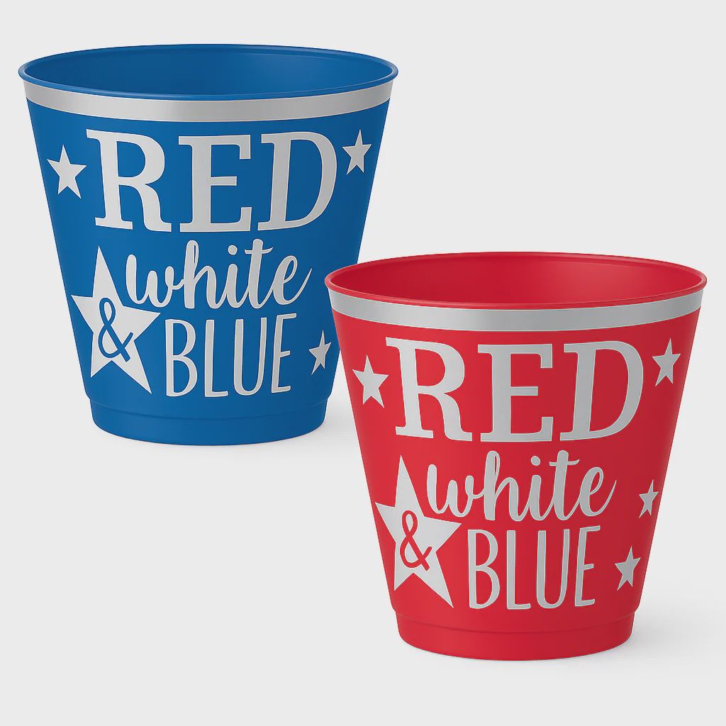 Plastic Tumblers/9oz/30 pic./Red &amp;Blue