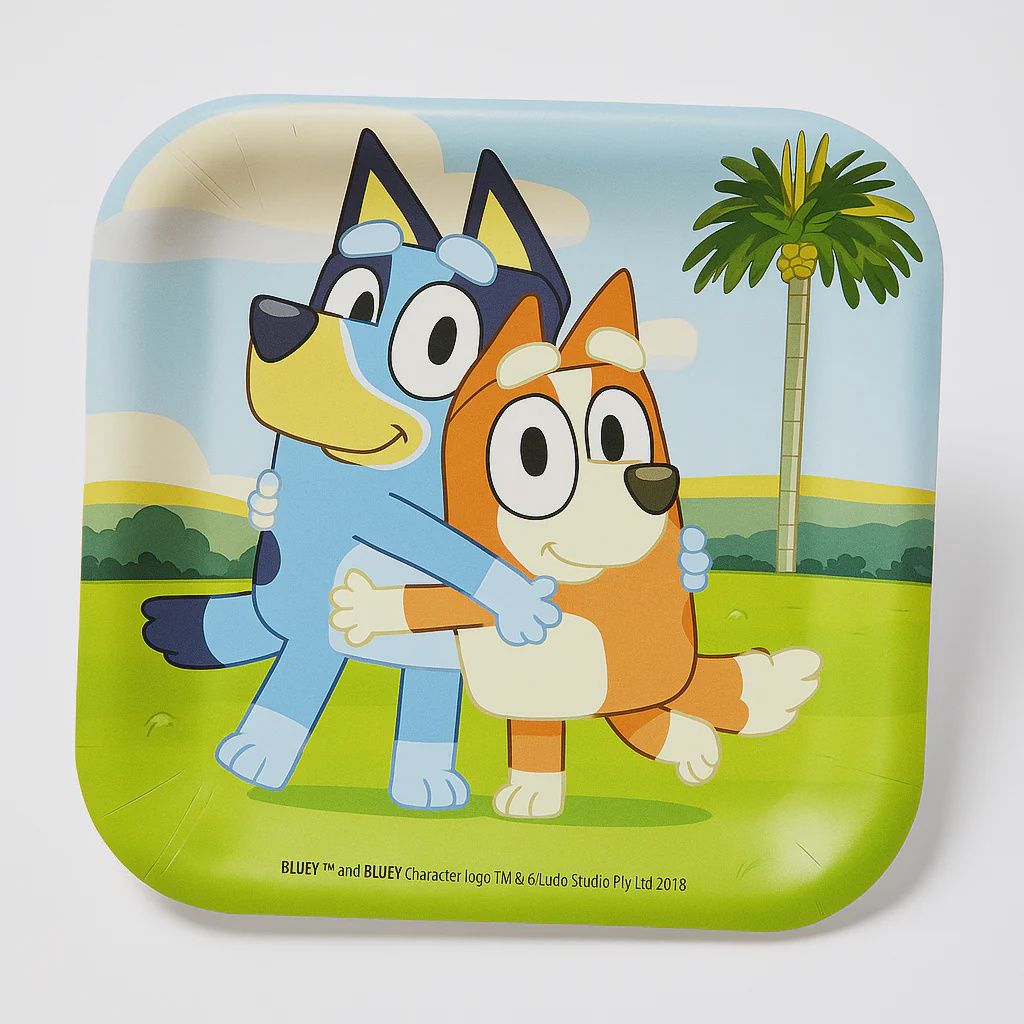 Bluey 7" Square Paper Plates/ 8 Plates