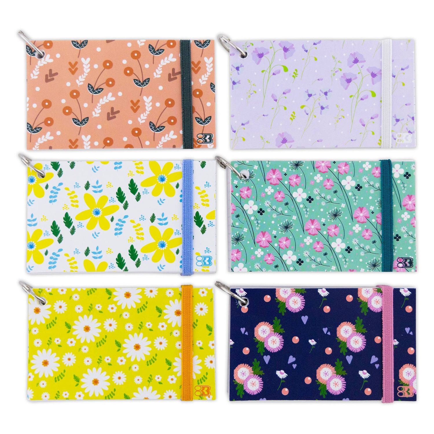 Floral Ruled Index Cards w/ Ring, 3 x 5 In: 24