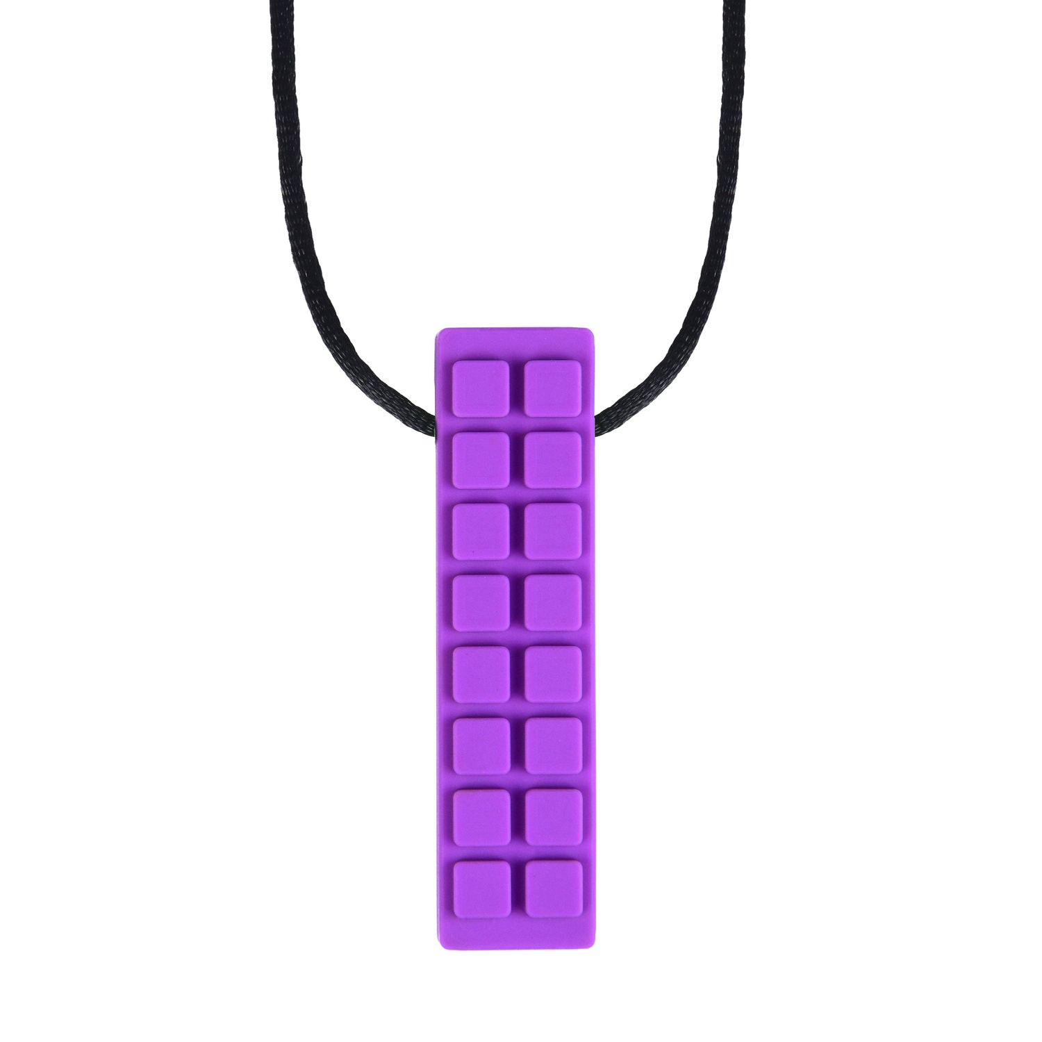 Chewy Blocks Necklace - Calming Textured Chewy Silicone Pendant for Autism &amp; Oral Motor Special Needs Kids: Purple 1289