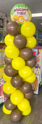 6' Balloon Column /Two Colors/with foil Balloon on Top
