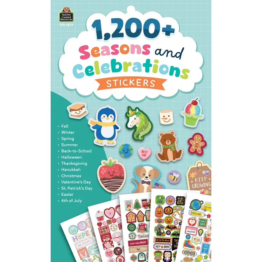 1,200+Seasons and Celebrations Sticker Pad