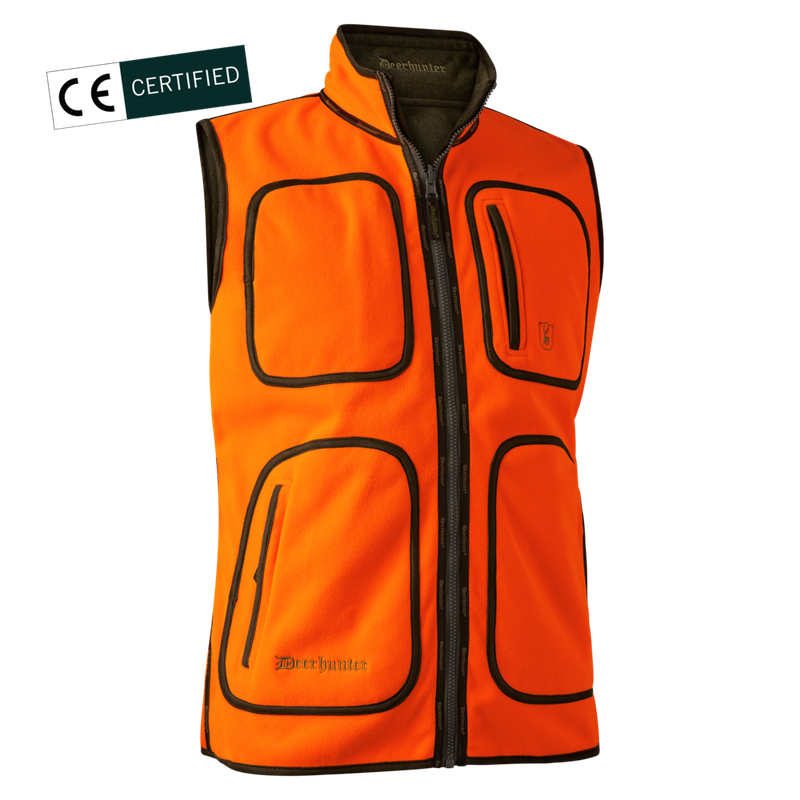 Deerhunter - Gamekeeper Wendbare Fleece Weste - Safety Orange CE-Certified Deerhunter - Gamekeeper Wendbare Fleece Weste - Safety Orange CE-Certified