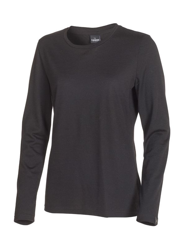 Ivanhoe Merino Langarm Shirt, Damen, schwarz,