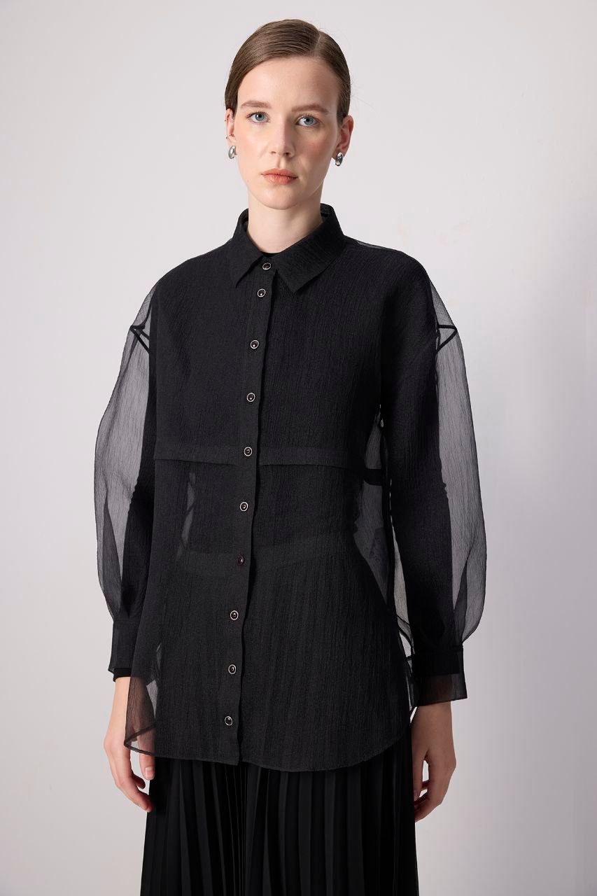 Organza shirt - black