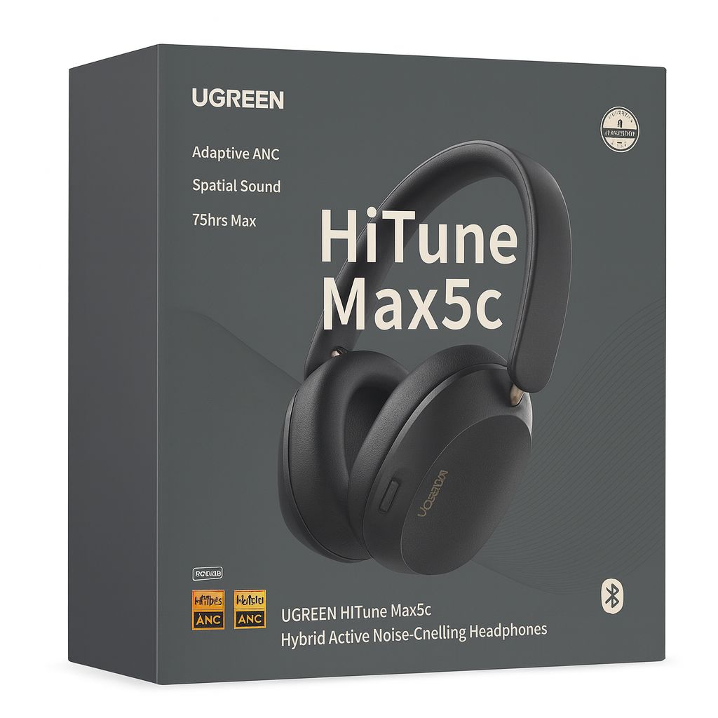UGREEN HiTune Max5c ANC Headphones | Hi-Res Audio, 75H Battery, Bluetooth