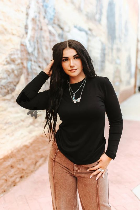 2 FLY CO. WOMEN'S CLOUD BASIC LONG SLEEVE TEE  - MIDNIGHT