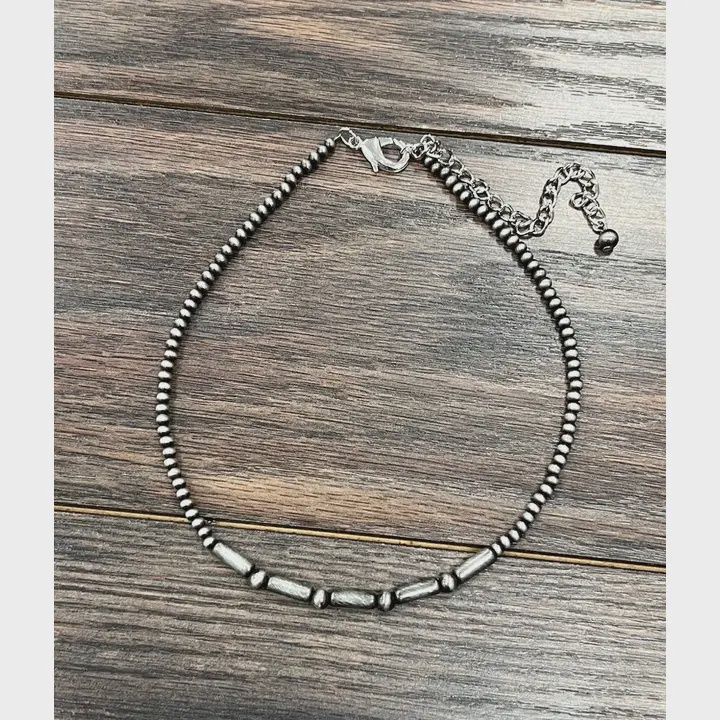 ISAC TRADING INC. 15" CYLINDRICAL NAVAJO BEAD NECKLACE