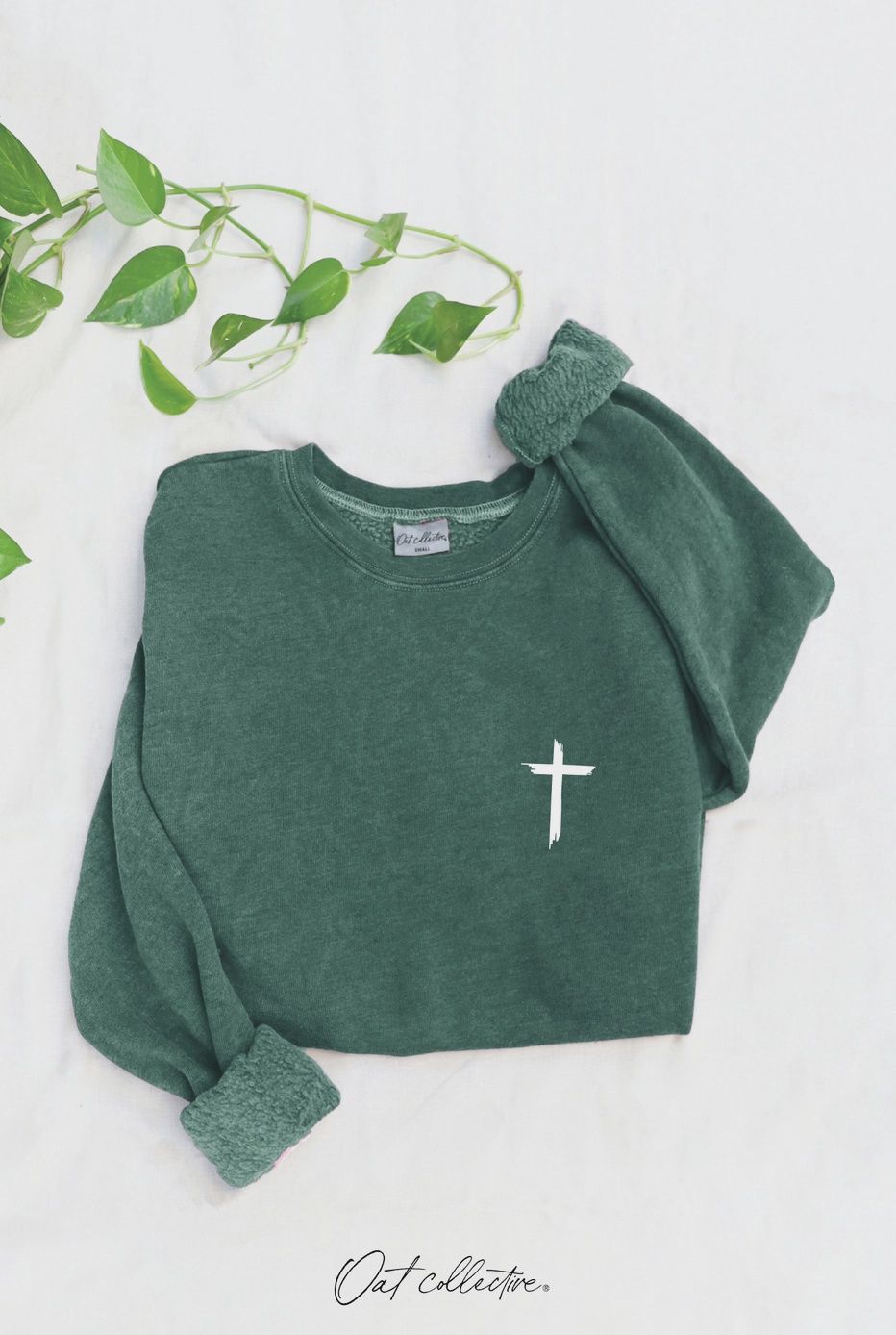 OAT COLLECTIVE WOMEN'S JESUS HAS MY BACK MINERAL CREW SWEATSHIRT