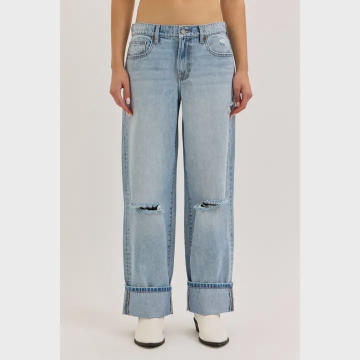 HIDDEN WOMEN'S ALYX  HIGH RISE BAGGY JEAN - LIGHT WASH