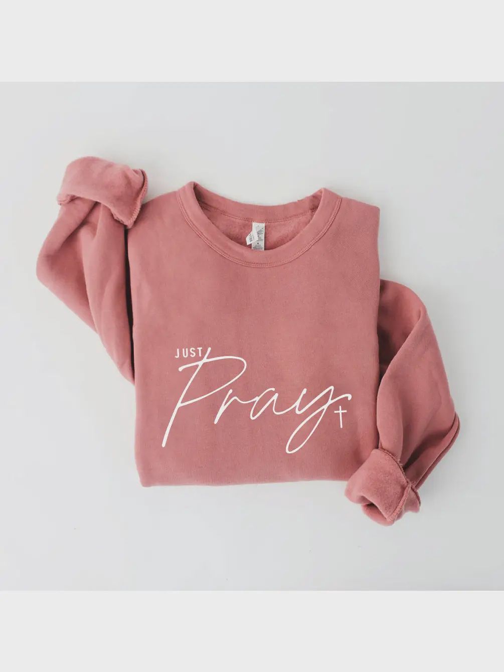 OAT COLLECTIVE WOMEN'S JUST PRAY CREW SWEATSHIRT - MAUVE