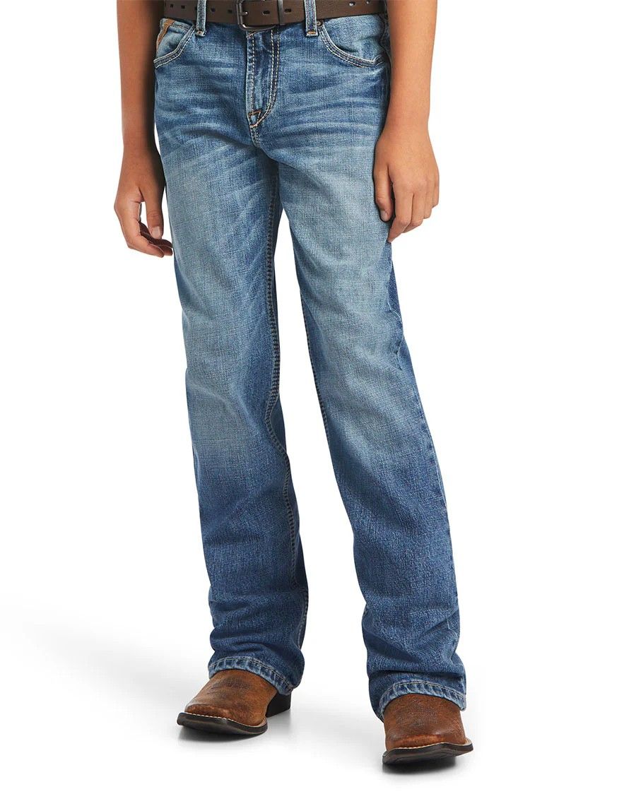 ARIAT BOYS' B4 RELAXED MERRICK BOOTCUT JEAN - RATTLER