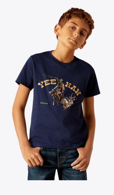 ARIAT BOYS' YEEHAW SHORT SLEEVE SHIRT