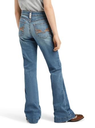 ARIAT GIRLS' R.E.A.L TROUSER JEAN - ANTARTICA