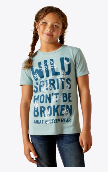 ARIAT GIRLS' WILD SPIRITS SHORT SLEEVE TEE