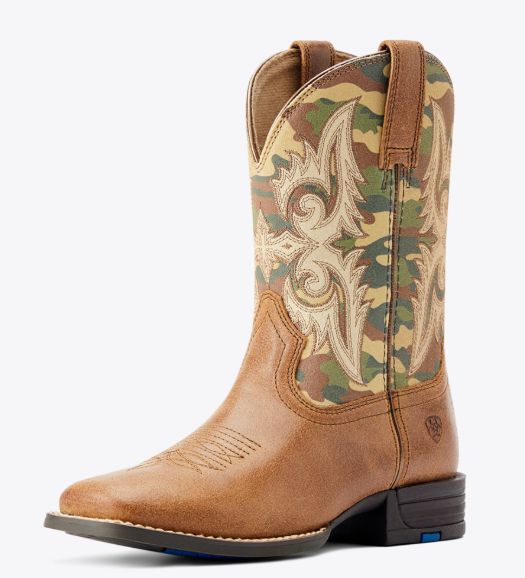 ARIAT BOYS' LONESTAR BOOT - CAMO PRINT TOP