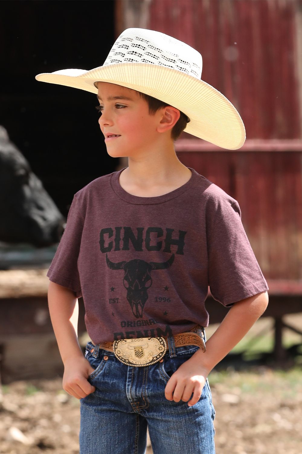 CINCH BOYS' BULL SKULL SHORT SLEEVE GRAPHIC TEE