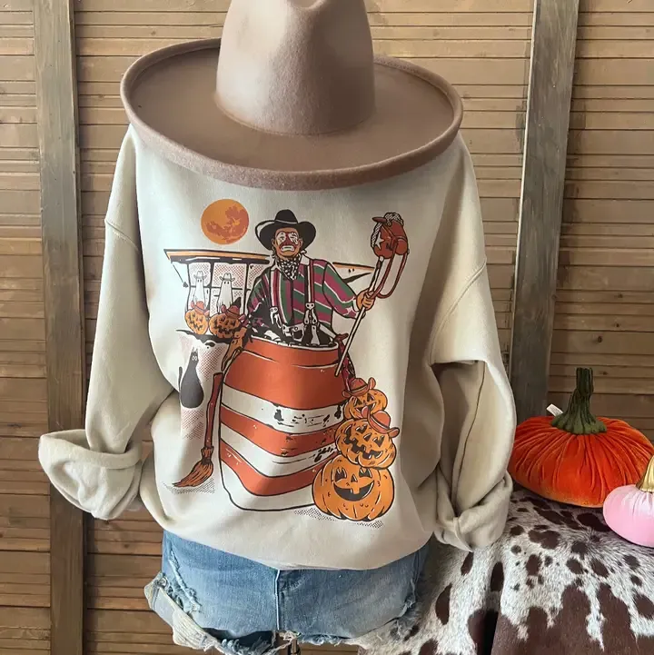 FRINGED PINEAPPLE WOMEN'S HALLOWEEN RODEO CLOWN SWEATSHIRT