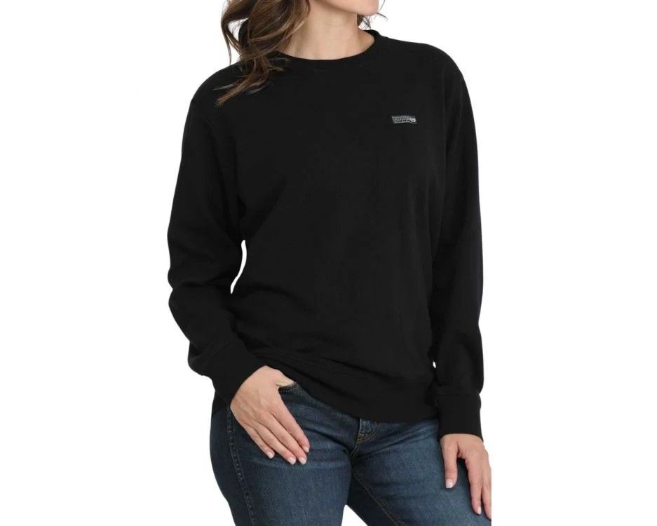 CINCH WOMEN'S CREW SWEATSHIRT, COLOR: BLACK, SIZE: MEDIUM