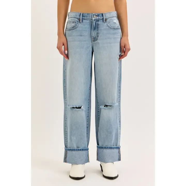 HIDDEN WOMEN'S ALYX HIGH RISE BAGGY JEAN - LIGHT WASH
