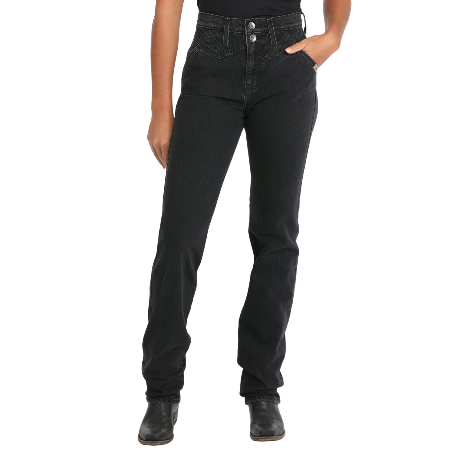 CRUEL DENIM WOMEN'S QUINN HIGH RISE RELAXED TAPERED JEAN - BLACK
