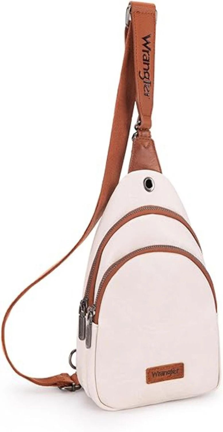 WRANGLER DUAL ZIPPERED COMPARTMENT CROSSBODY SLING BAG