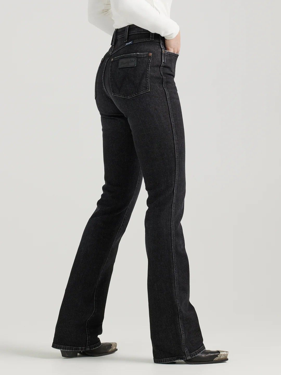 WRANGLER WOMEN'S RETRO BAILEY HIGH RISE BOOT CUT JEAN - BLACK