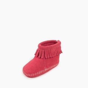 MINNETONKA INFANT GIRLS' BACK FLAP BOOTIE - HOT PINK