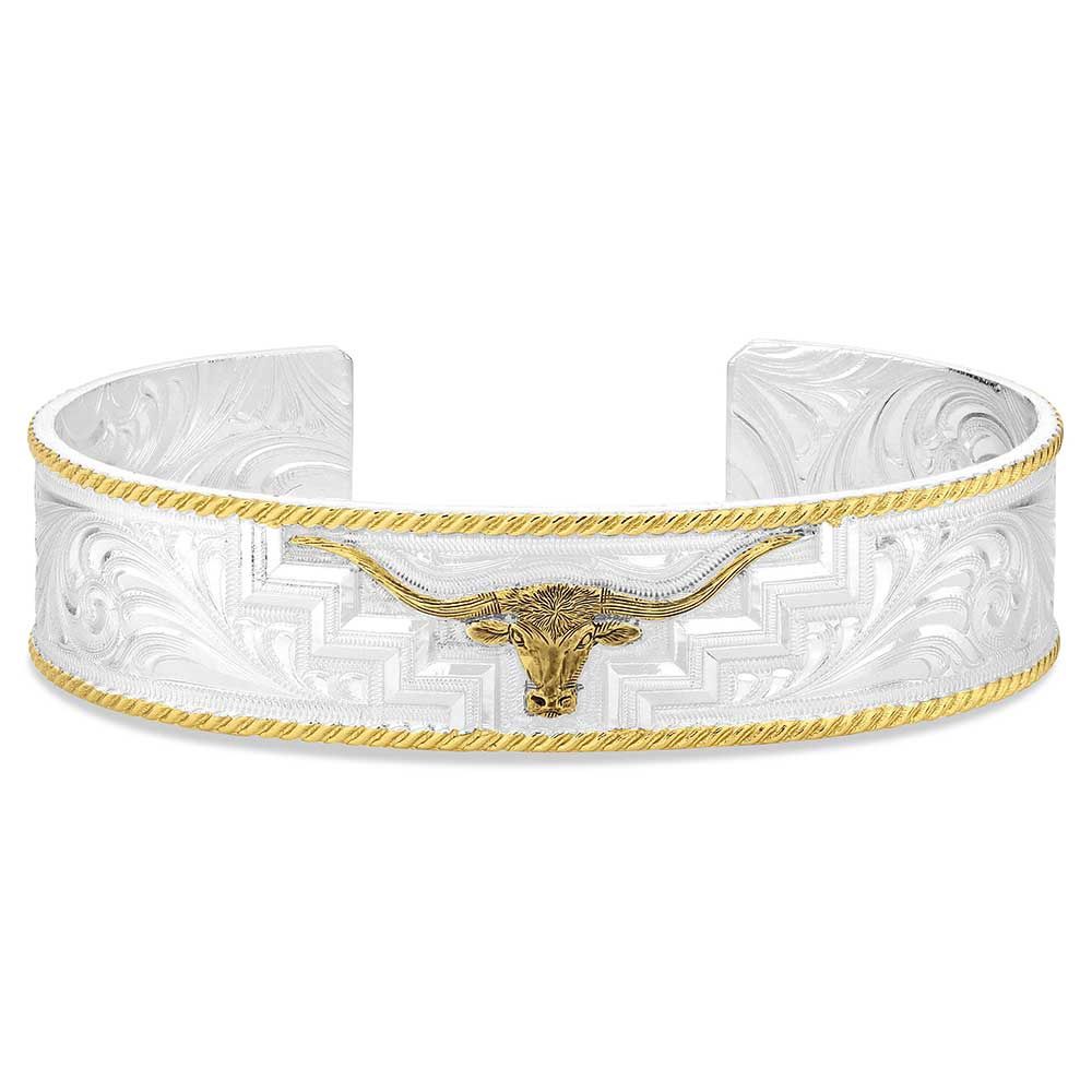 MONTANA SILVERSMITHS LONGHORN TRAILS CUFF BRACELET