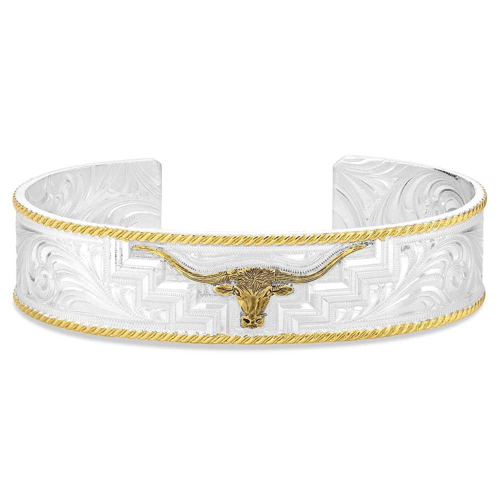 MONTANA SILVERSMITHS LONGHORN TRAILS CUFF BRACELET