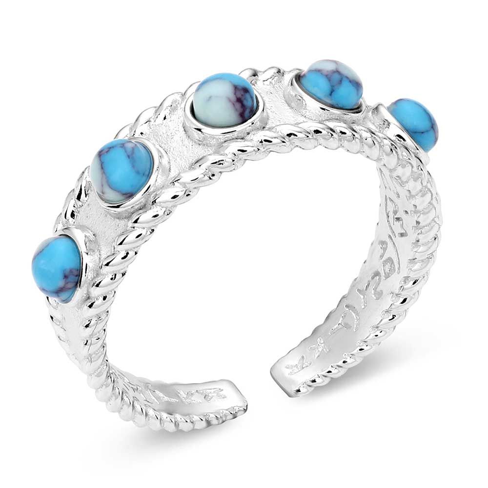 MONTANA SILVERSMITHS PEBBLED TURQUIOSE WRAP RING