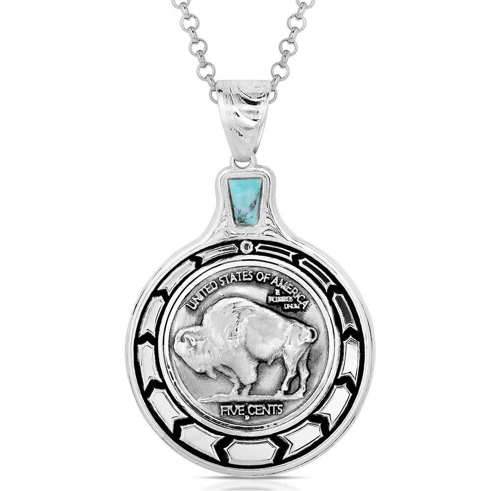 MONTANA SILVERSMITHS ROUND BUFFALO NECKLACE