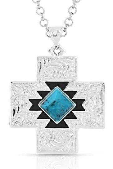 MONTANA SILVERSMITHS GEOMETRIC TURQUOISE SILVER NECKLACE